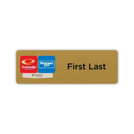 3" x 1" Name Badge - Dual Property - Econo Lodge Inn & Suites + Rodeway.