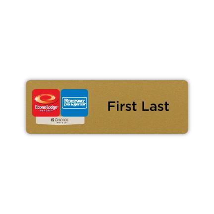 3" x 1" Name Badge - Dual Property - Econo Lodge Inn & Suites + Rodeway Inn & Suites.