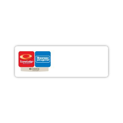 3" x 1" Name Badge - Dual Property - Econo Lodge Inn & Suites + Rodeway Inn & Suites.