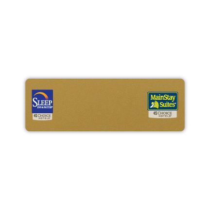 3" x 1" Name Badge - Dual Property - Full Color Logos - Sleep Inn & Suites + MainStay Suites.