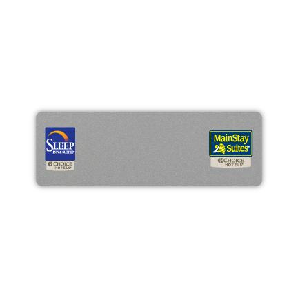 3" x 1" Name Badge - Dual Property - Full Color Logos - Sleep Inn & Suites + MainStay Suites.