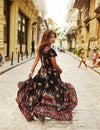 Floral v neck summer dress