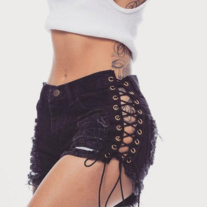 Laced up shorts