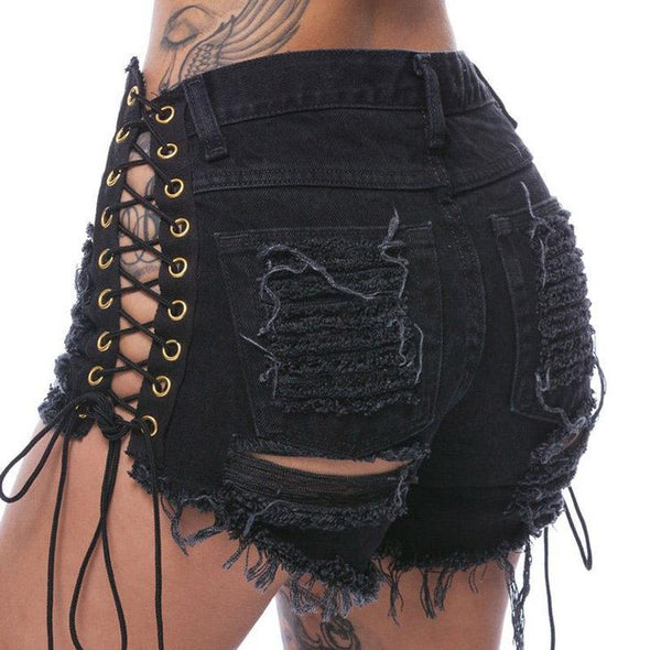 Laced up shorts