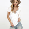 Laced V neck T shirt