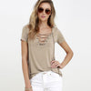 Laced V neck T shirt