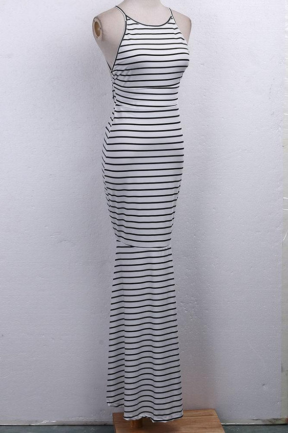 Striped backless Maxi