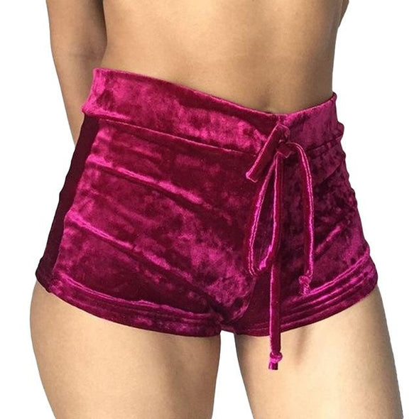 Crushed velvet shorts