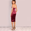 Satin v neck dress