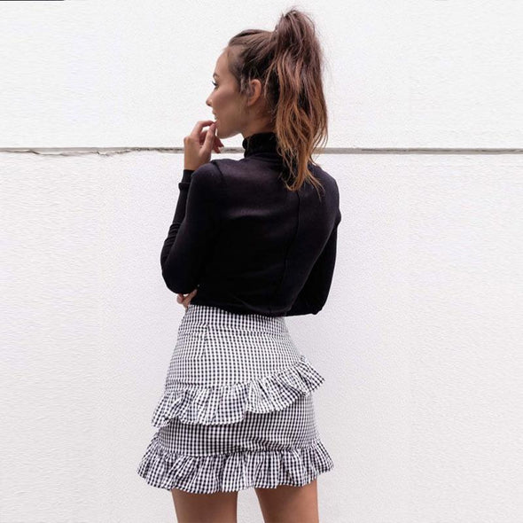 Plaid bow tie skirt