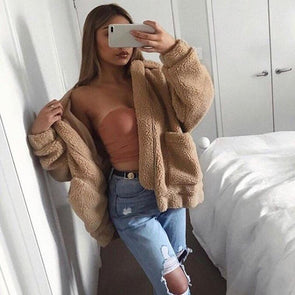 Faux en fur coat