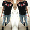 Floral Embroidery Summer T-Shirt