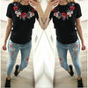 Floral Embroidery Summer T-Shirt