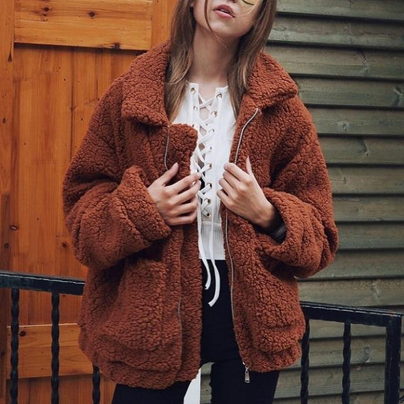 Faux en fur coat