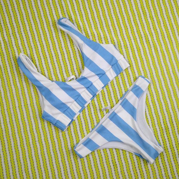 Striped two toned bikini