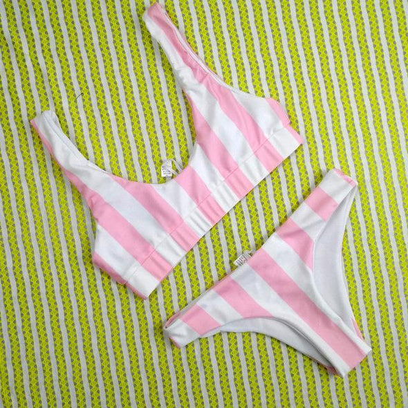 Striped two toned bikini