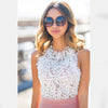 Crochet laced chiffon dress