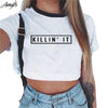 Letter printed crop top