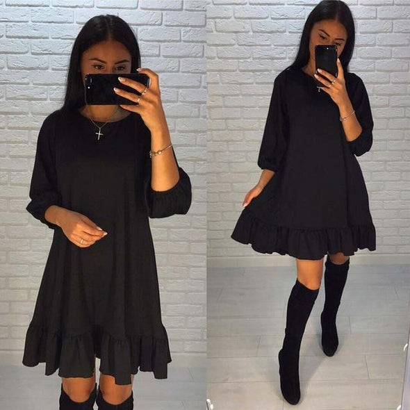 Ruffled autumn dress