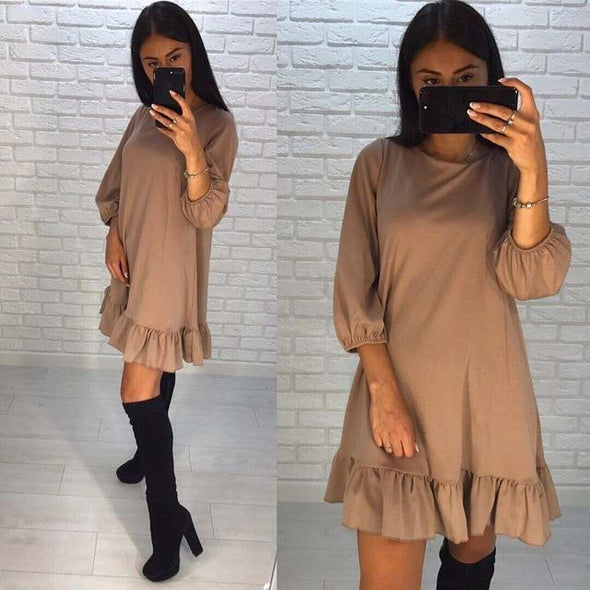 Ruffled autumn dress