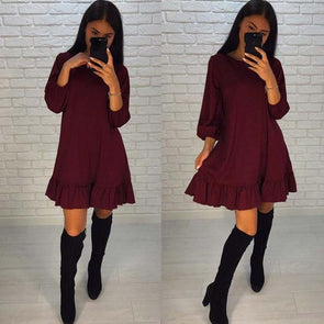 Ruffled autumn dress