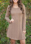 Long sleeve knitted sweater dress