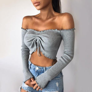 Frill bandage crop top