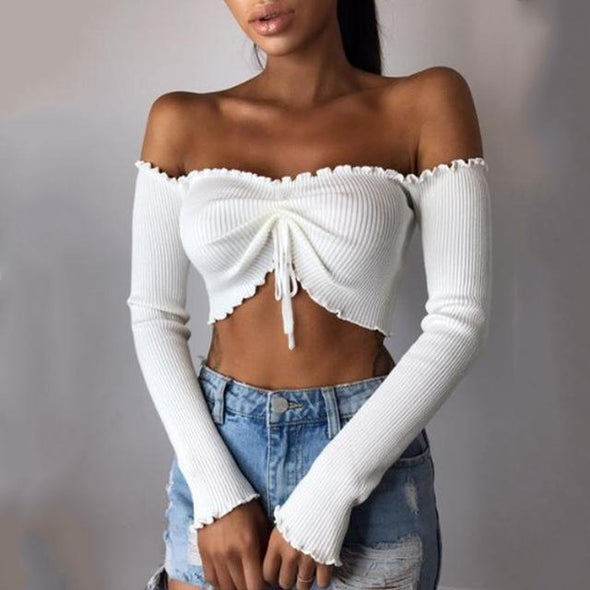 Frill bandage crop top