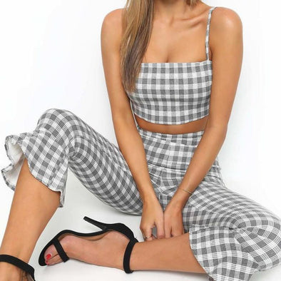 Plaid Two Piece Set Tracksuit