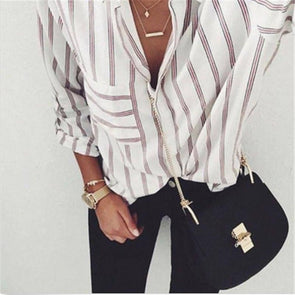 Loose fit striped blouse