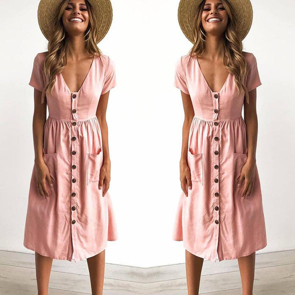 Button down summer dress