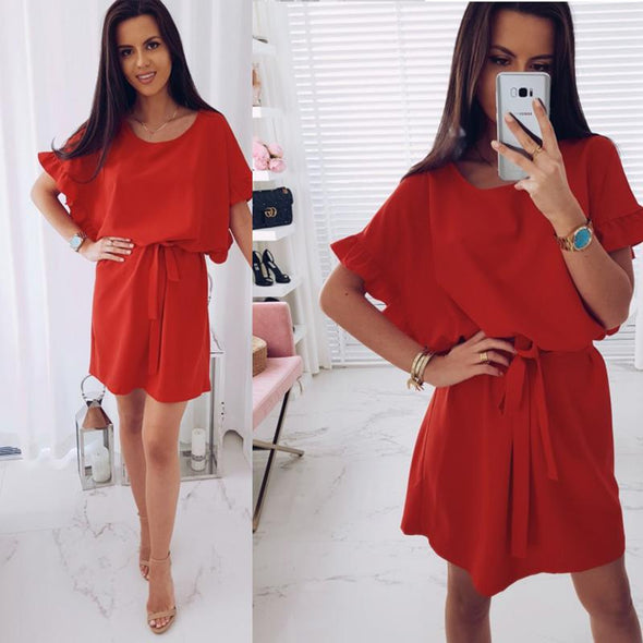 Bat sleeve loose dress