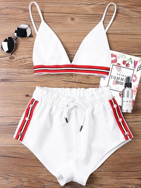 Striped two piece shorts