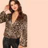 Leopard wrap top