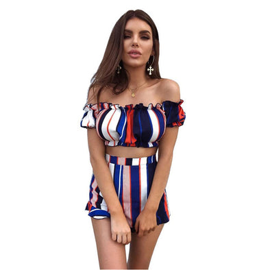 Red white stripe 2 piece