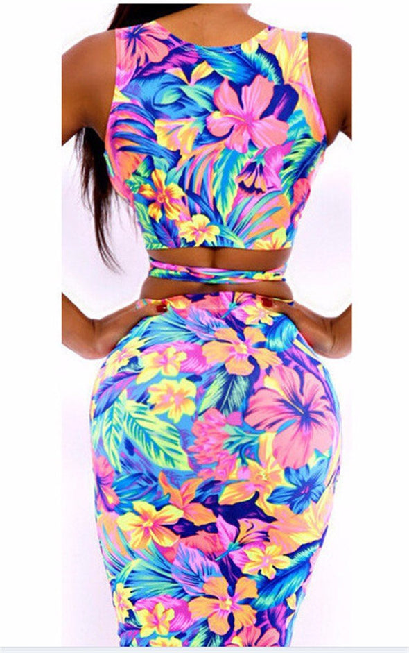 Multi coloured two piece