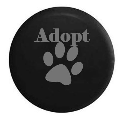 adopt Paw print dog cat pet Lover RV Camper Jeep Spare Tire Cover