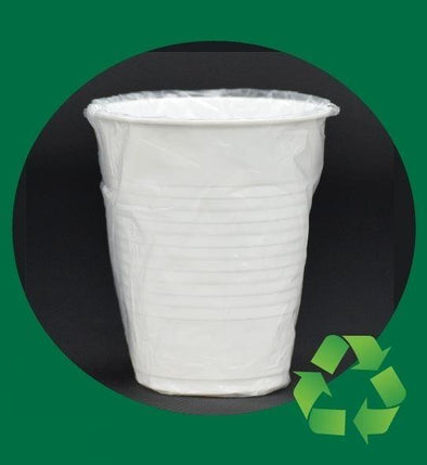 White Individually Wrapped Plastic Cups, Sable Hotel Supply